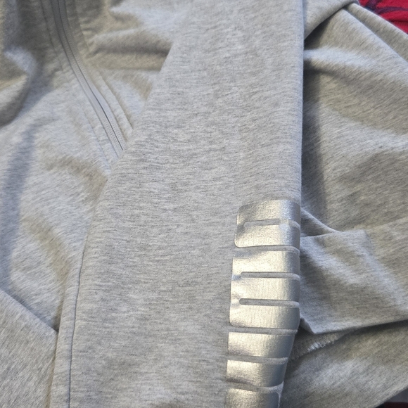 Puma Gray Heathered Zip-Up Hoodie Sweatshirt - Picture 4 of 4